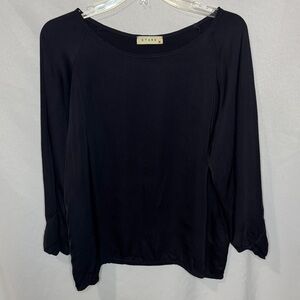Gorgeous Stark X Silky Rayon Cuff Top Navy Women’s XS